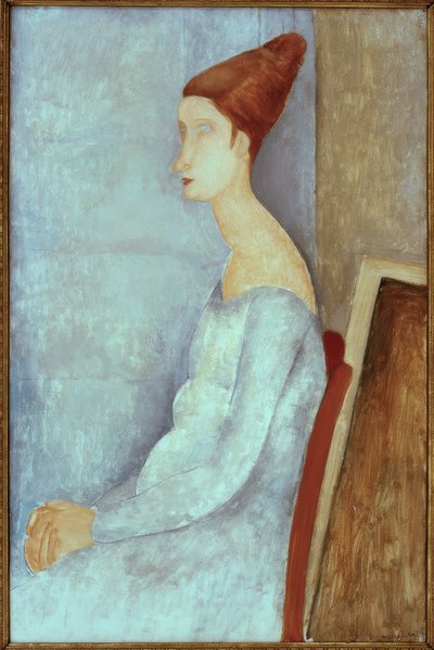 Jeanne Hebuterne Seated, in Profile by Amedeo Modigliani